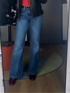 ZARA Women’s Blue Wide-Leg Low Rise Jeans. Size US 4